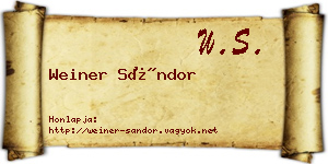 Weiner Sándor névjegykártya